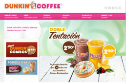diseño web dunkin coffee